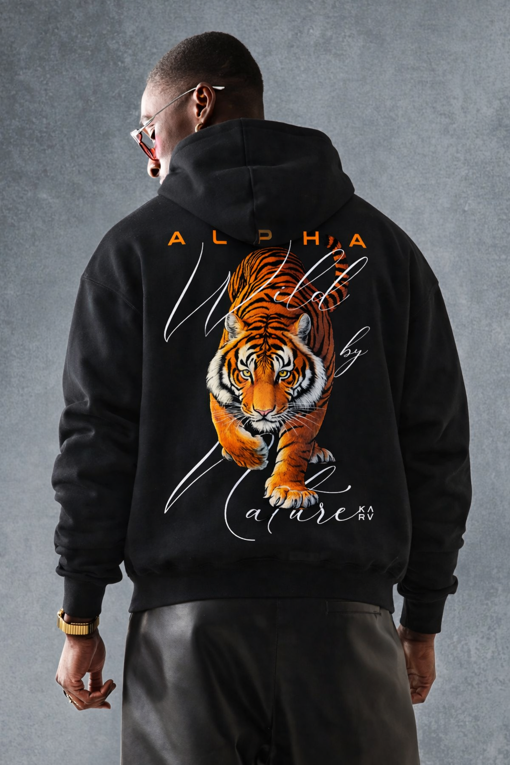 Alpha Wild By Nature | Black Oversized Hoodie