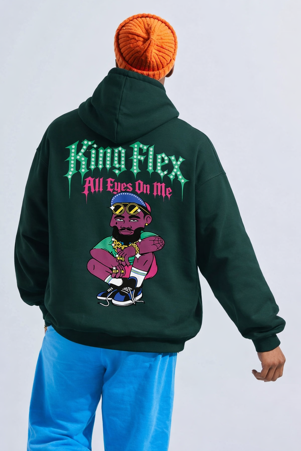 King Flex | Bottle Green Oversized Hoodie