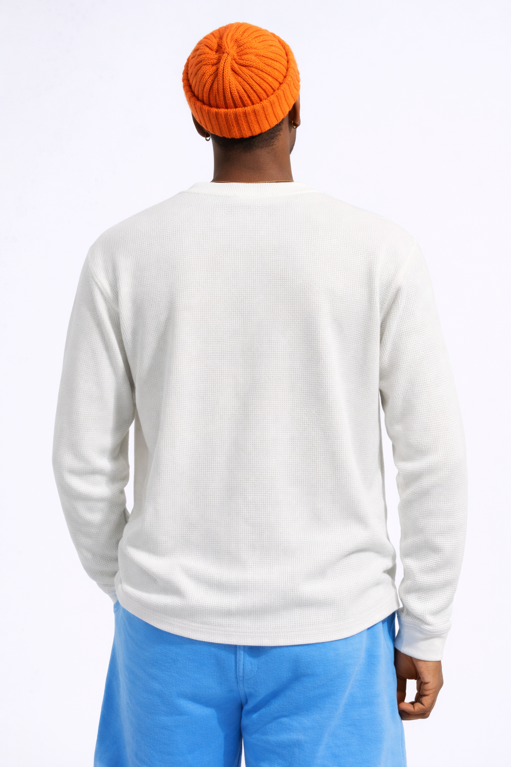 Janma Mrityu | Off-white waffle knit oversized full-sleeve