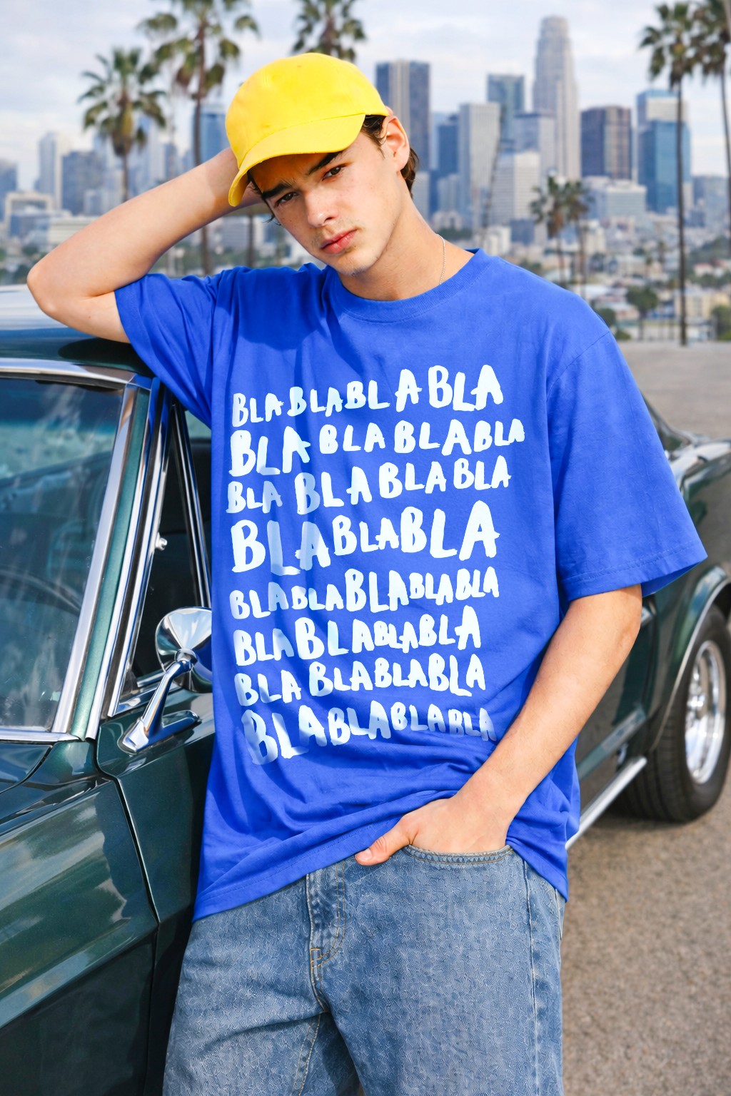 Bla Bla Bla... | Blue Oversized T-Shirt