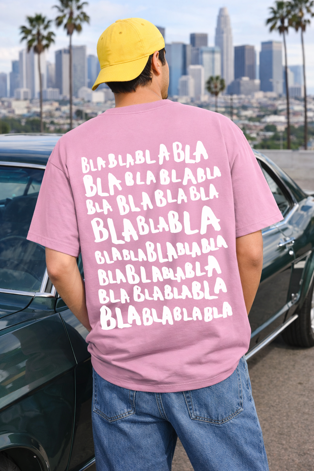 Bla Bla Bla... | Baby Pink Oversized T-Shirt