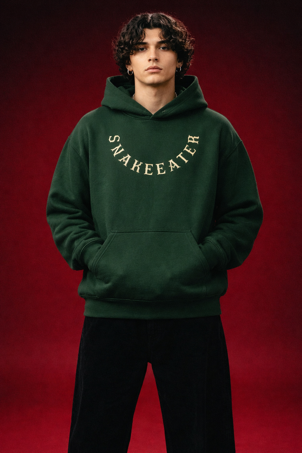 Snakeeater | Bottle Green Oversized Hoodie
