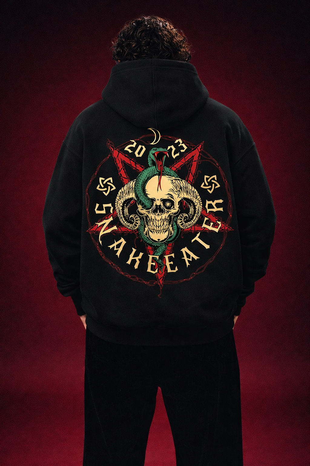 Snakeeater | Black Oversized Hoodie