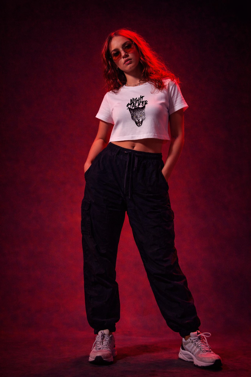 NIGHT STALKER™ White Baby Tee