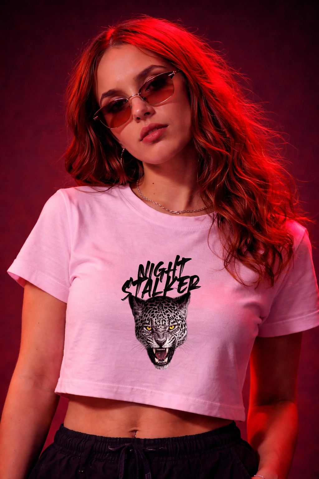 NIGHT STALKER™ Light Pink Baby Tee