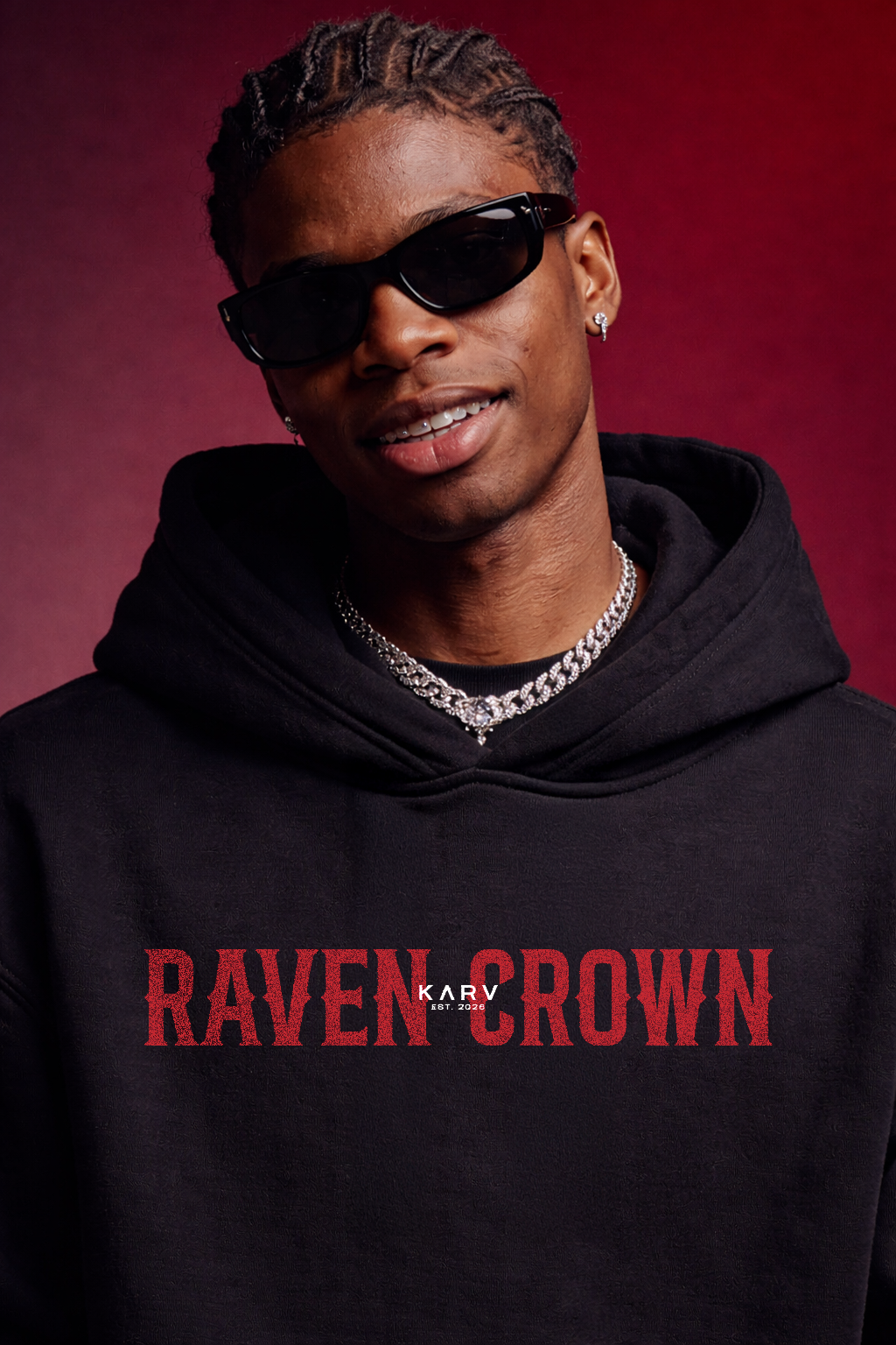 RAVEN CROWN™ | Black Oversized Hoodie – 350 GSM