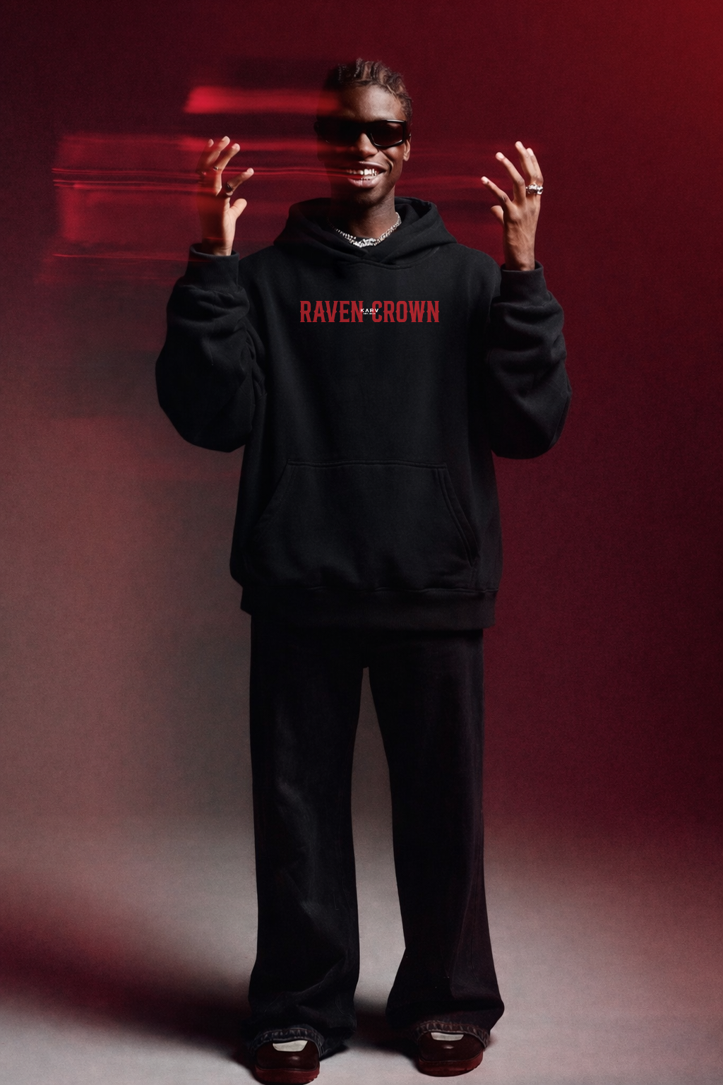 RAVEN CROWN™ | Black Oversized Hoodie – 350 GSM