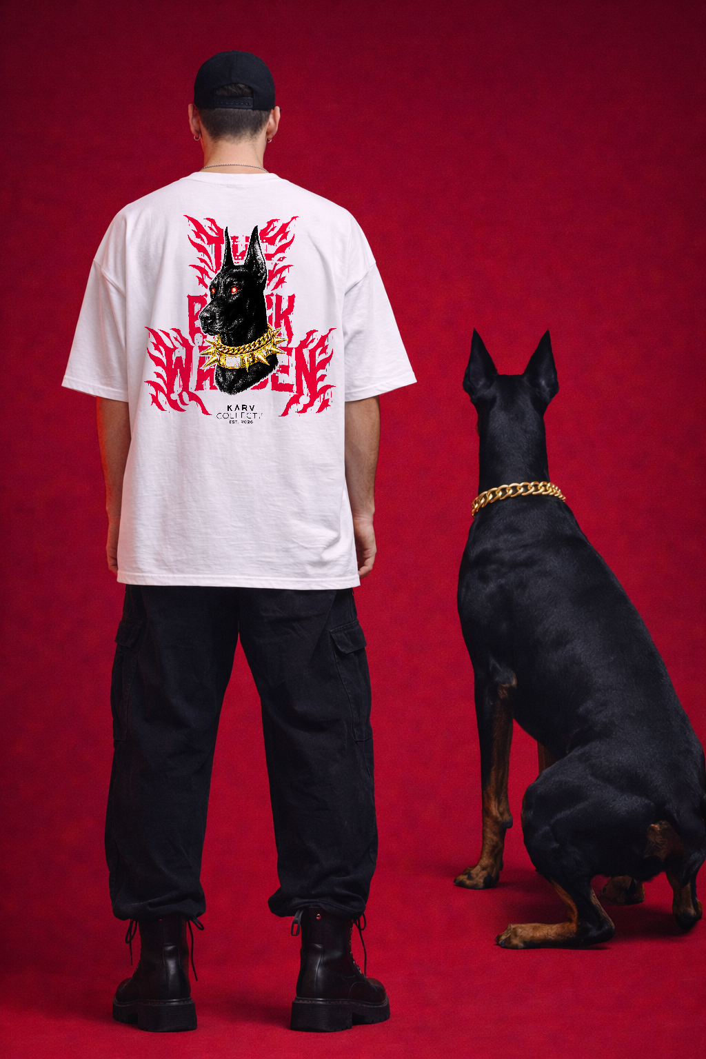 THE BLACK WARDEN — White Oversized T-Shirt