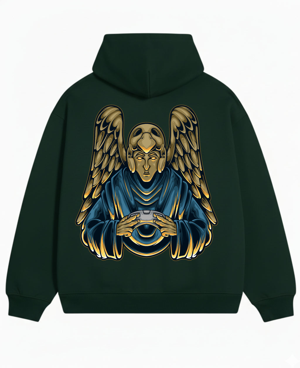 Bottle Green Oversized Hoodie Back Design