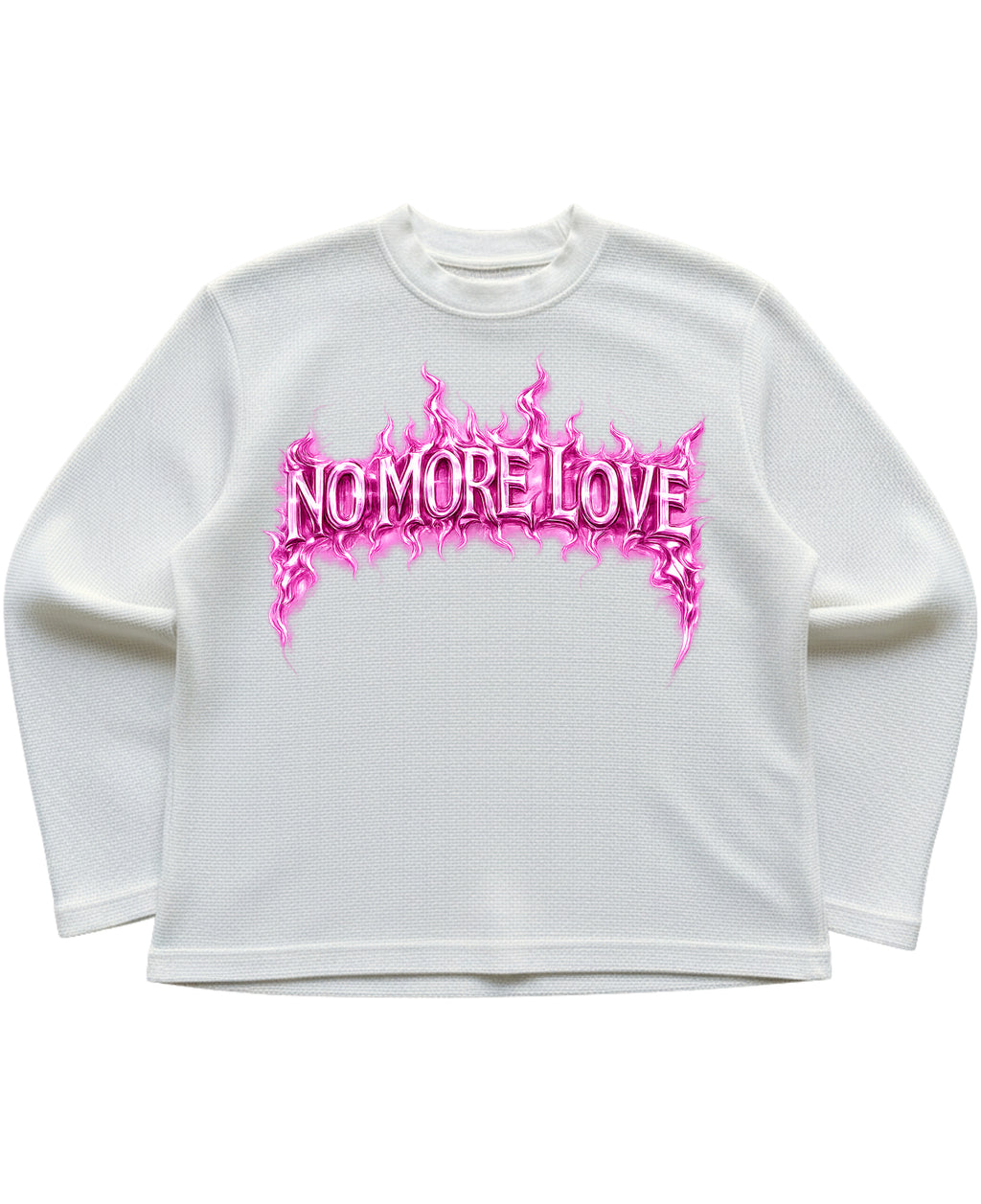 Off-white waffle knit oversized full-sleeve Front Design