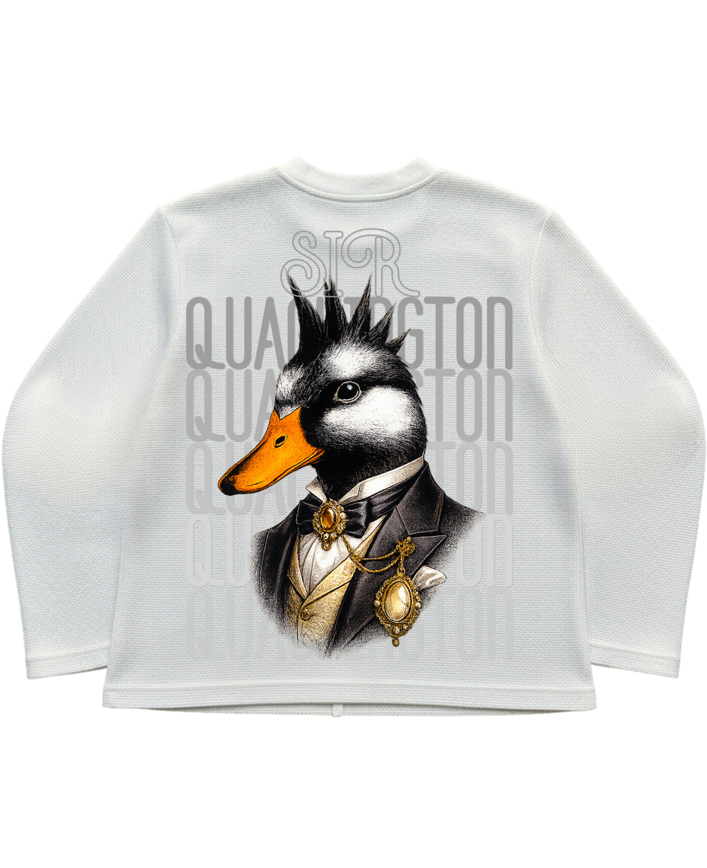 Off-white waffle knit oversized full-sleeve Back Design