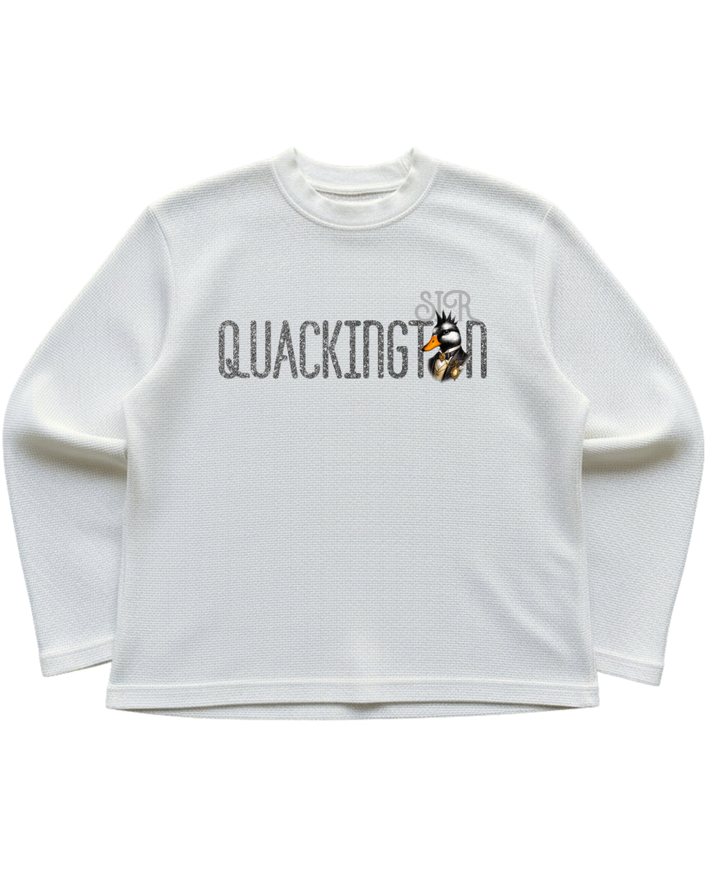 Off-white waffle knit oversized full-sleeve Front Design